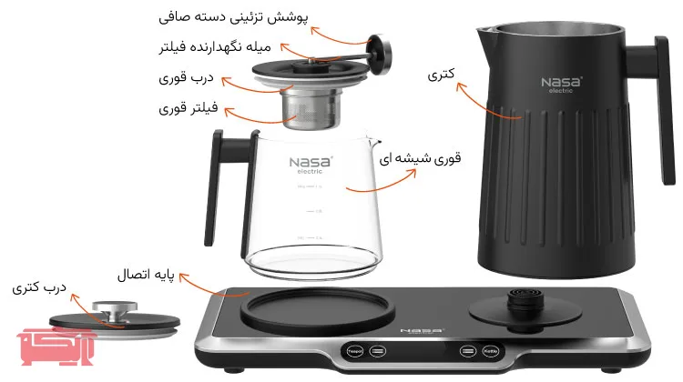 راهنمای معرفی قطعات چای ساز ناساالکتریک مدل NS_520