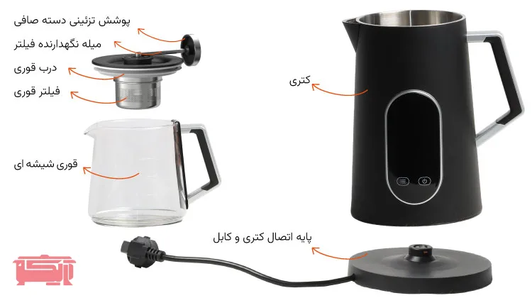 راهنمای معرفی قطعات چای ساز ناساالکتریک مدل NS_526